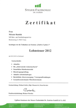 Zertifikate Lohnsteuer 2012